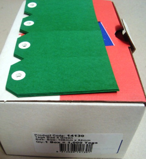 Avery 14130 Shipping Tags Size 4 Green 108x54mm Box 1000